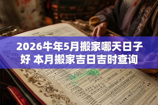 2026牛年5月搬家哪天日子好 本月搬家吉日吉时查询 2026牛年5月搬家哪天日子好 本月搬家吉日吉时查询