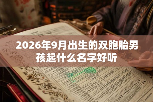 2026年9月出生的双胞胎男孩起什么名字好听