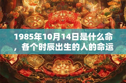 1985年10月14日是什么命，各个时辰出生的人的命运