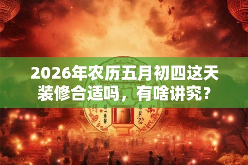 2026年农历五月初四这天装修合适吗，有啥讲究？
