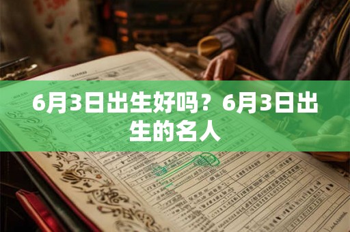 6月3日出生好吗？6月3日出生的名人