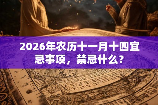2026年农历十一月十四宜忌事项，禁忌什么？