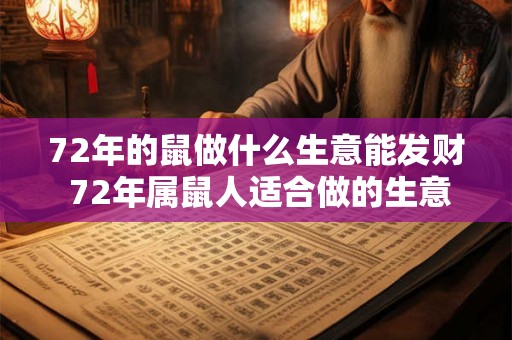 72年的鼠做什么生意能发财 72年属鼠人适合做的生意 72年的鼠做什么生意能发财 72年属鼠人适合做的生意