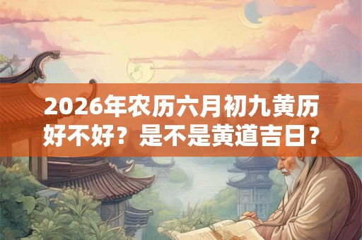 2026年农历六月初九黄历好不好？是不是黄道吉日？