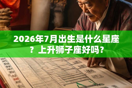 2026年7月出生是什么星座？上升狮子座好吗？