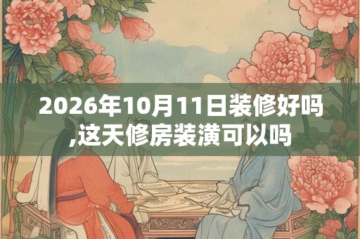 2026年10月11日装修好吗,这天修房装潢可以吗 2026年10月11日装修好吗,这天修房装潢可以吗