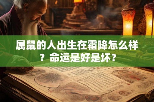 属鼠的人出生在霜降怎么样?命运是好是坏? 属鼠的人出生在霜降怎么样?命运是好是坏?