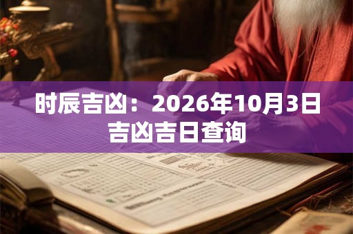 时辰吉凶：2026年10月3日吉凶吉日查询