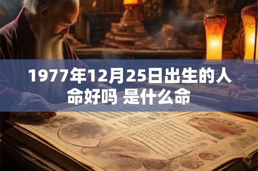 1977年12月25日出生的人命好吗 是什么命