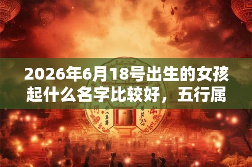 2026年6月18号出生的女孩起什么名字比较好，五行属什么