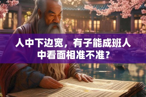人中下边宽，有子能成班人中看面相准不准？