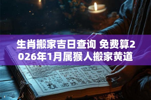 生肖搬家吉日查询 免费算2026年1月属猴人搬家黄道吉日