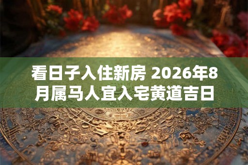 看日子入住新房 2026年8月属马人宜入宅黄道吉日