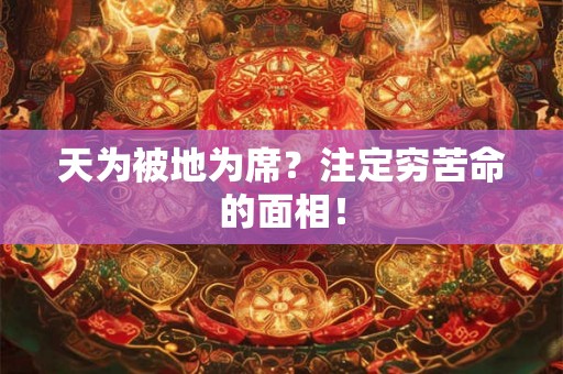 天为被地为席？注定穷苦命的面相！