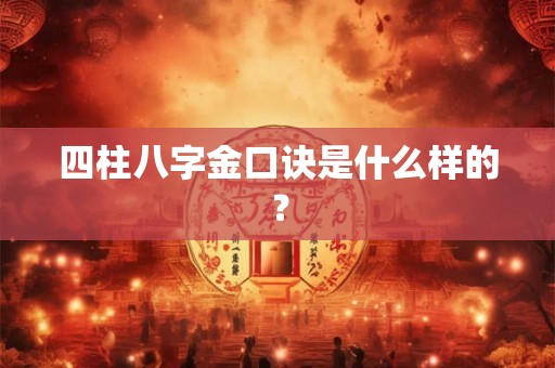 四柱八字金口诀是什么样的？