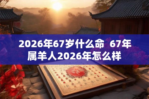 2026年67岁什么命 67年属羊人2026年怎么样 2026年67岁什么命 67年属羊人2026年怎么样