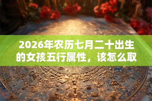 2026年农历七月二十出生的女孩五行属性，该怎么取名？