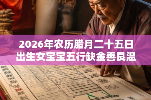 2026年农历腊月二十五日出生女宝宝五行缺金善良温柔名字 2026年农历腊月二十五日出生女宝宝五行缺金善良温柔名字