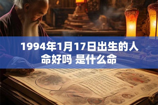 1994年1月17日出生的人命好吗 是什么命