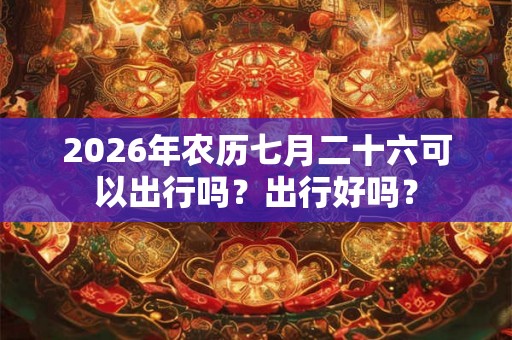 2026年农历七月二十六可以出行吗？出行好吗？