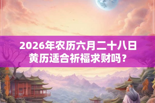 2026年农历六月二十八日黄历适合祈福求财吗? 2026年农历六月二十八日黄历适合祈福求财吗?