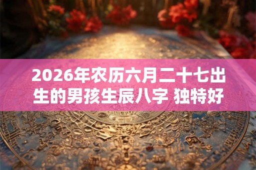 2026年农历六月二十七出生的男孩生辰八字 独特好听的男生名字