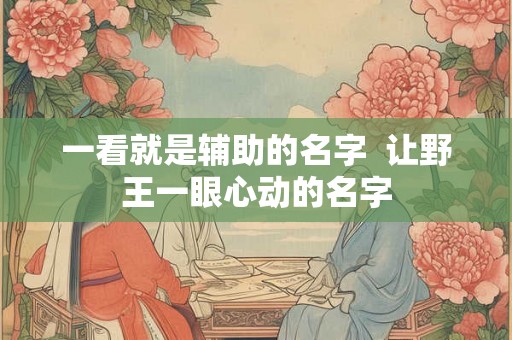 一看就是辅助的名字  让野王一眼心动的名字