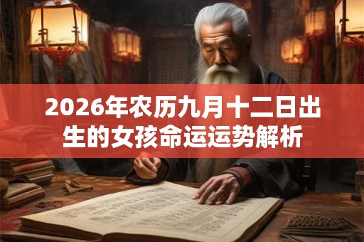 2026年农历九月十二日出生的女孩命运运势解析