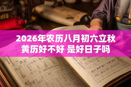 2026年农历八月初六立秋黄历好不好 是好日子吗