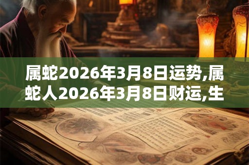 属蛇2026年3月8日运势,属蛇人2026年3月8日财运,生肖蛇2026年3月8日运势