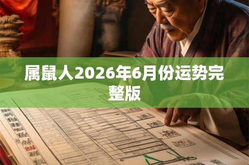 属鼠人2026年6月份运势完整版