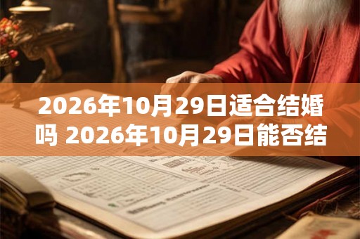 2026年10月29日适合结婚吗 2026年10月29日能否结婚 2026年10月29日适合结婚吗 2026年10月29日能否结婚
