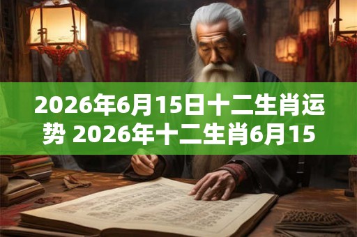 2026年6月15日十二生肖运势 2026年十二生肖6月15日运势如何 2026年6月15日十二生肖运势 2026年十二生肖6月15日运势如何