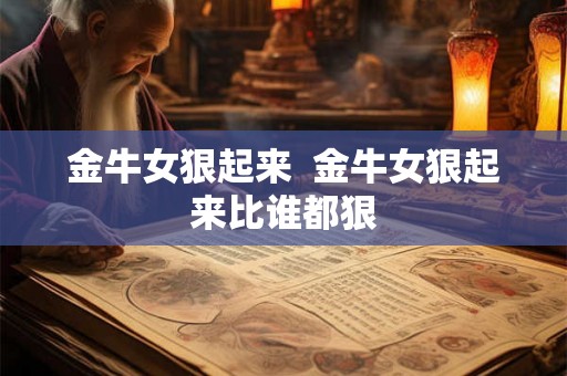 金牛女狠起来  金牛女狠起来比谁都狠