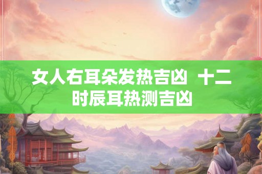 女人右耳朵发热吉凶  十二时辰耳热测吉凶