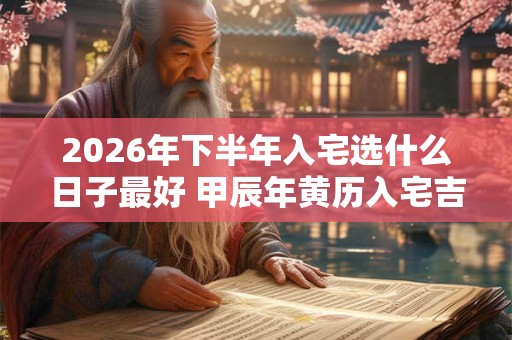 2026年下半年入宅选什么日子最好 甲辰年黄历入宅吉日查询