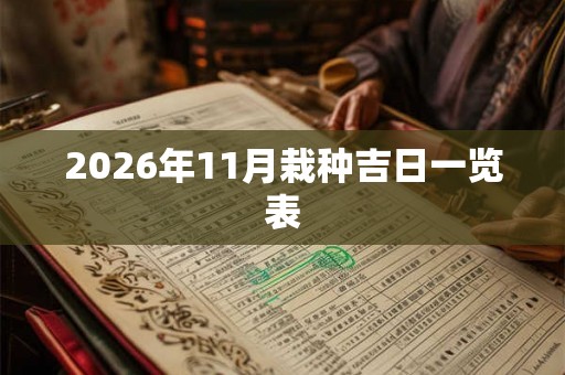 2026年11月栽种吉日一览表