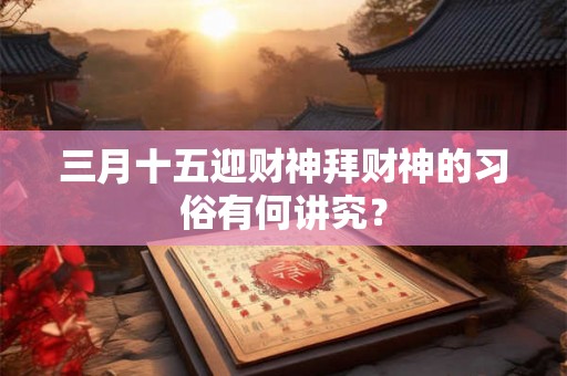 三月十五迎财神拜财神的习俗有何讲究？
