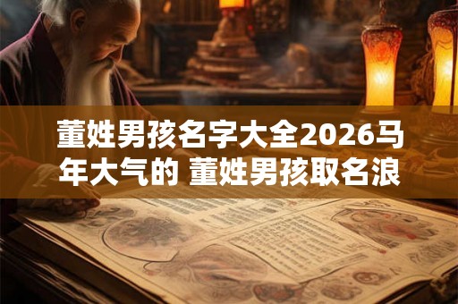 董姓男孩名字大全2026马年大气的 董姓男孩取名浪漫新潮 董姓男孩名字大全2026马年大气的 董姓男孩取名浪漫新潮