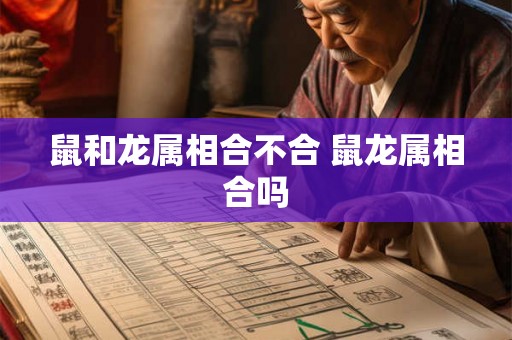鼠和龙属相合不合 鼠龙属相合吗 鼠和龙属相合不合 鼠龙属相合吗