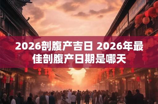 2026剖腹产吉日 2026年最佳剖腹产日期是哪天