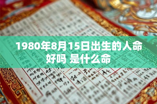 1980年8月15日出生的人命好吗 是什么命