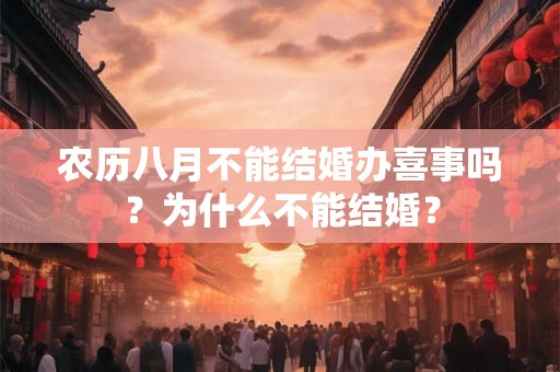 农历八月不能结婚办喜事吗？为什么不能结婚？