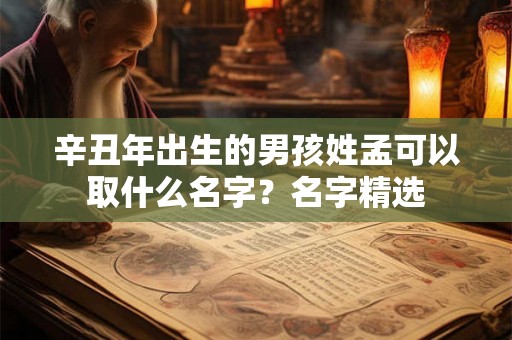 辛丑年出生的男孩姓孟可以取什么名字？名字精选