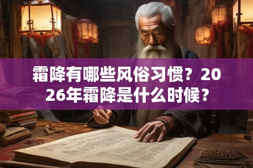 霜降有哪些风俗习惯？2026年霜降是什么时候？