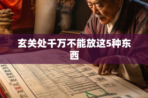 玄关处千万不能放这5种东西