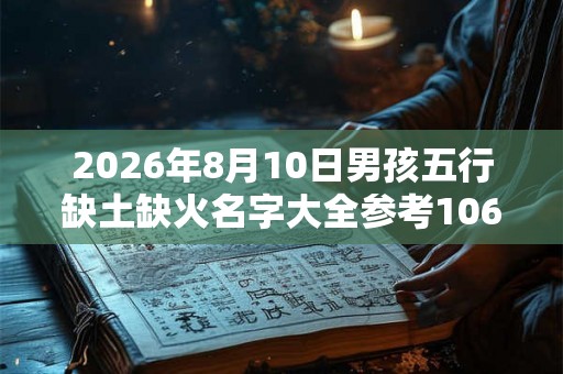 2026年8月10日男孩五行缺土缺火名字大全参考106个