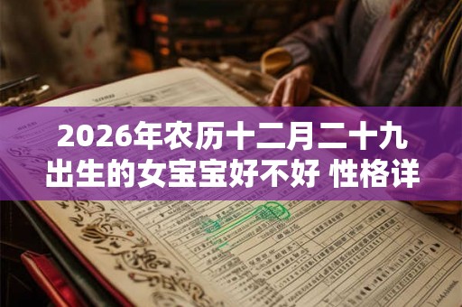 2026年农历十二月二十九出生的女宝宝好不好 性格详解