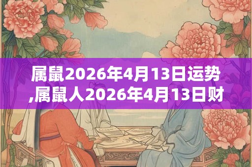 属鼠2026年4月13日运势,属鼠人2026年4月13日财运,生肖鼠2026年4月13日运势