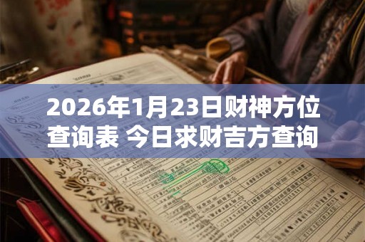 2026年1月23日财神方位查询表 今日求财吉方查询